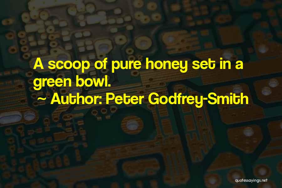 Peter Godfrey-Smith Quotes: A Scoop Of Pure Honey Set In A Green Bowl.