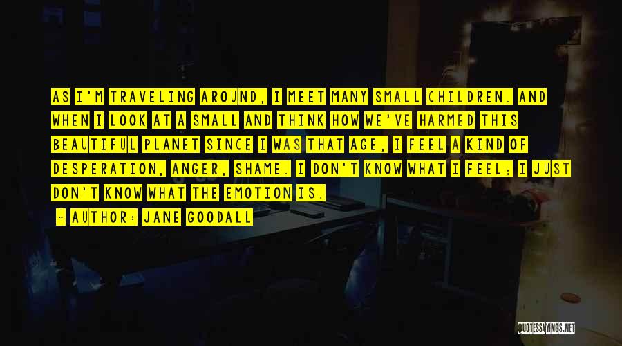 Jane Goodall Quotes: As I'm Traveling Around, I Meet Many Small Children. And When I Look At A Small And Think How We've