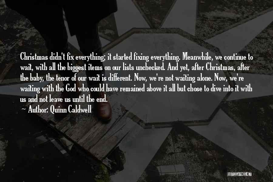 Quinn Caldwell Quotes: Christmas Didn't Fix Everything; It Started Fixing Everything. Meanwhile, We Continue To Wait, With All The Biggest Items On Our