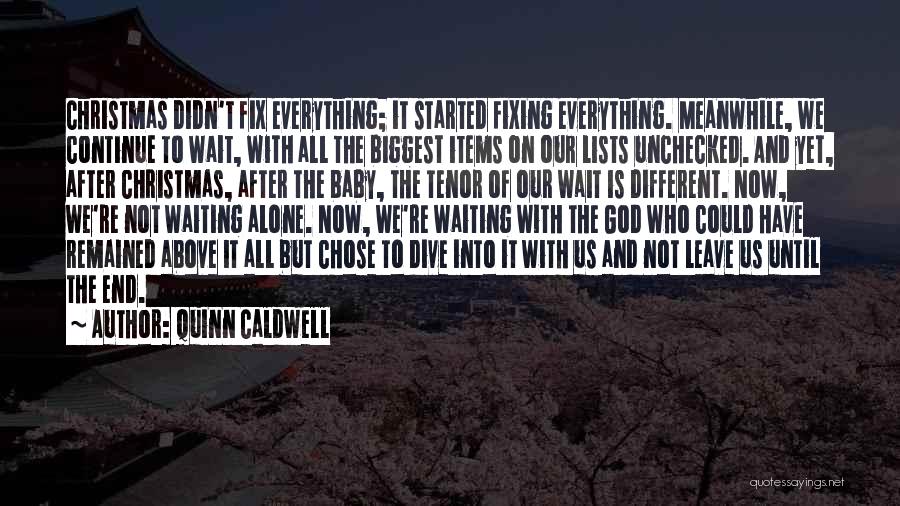 Quinn Caldwell Quotes: Christmas Didn't Fix Everything; It Started Fixing Everything. Meanwhile, We Continue To Wait, With All The Biggest Items On Our