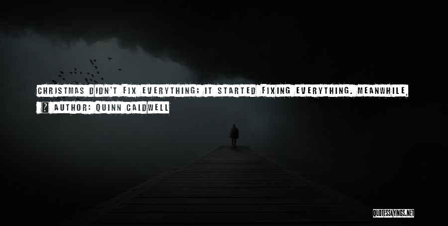 Quinn Caldwell Quotes: Christmas Didn't Fix Everything; It Started Fixing Everything. Meanwhile, We Continue To Wait, With All The Biggest Items On Our