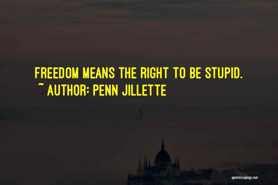Penn Jillette Quotes: Freedom Means The Right To Be Stupid.