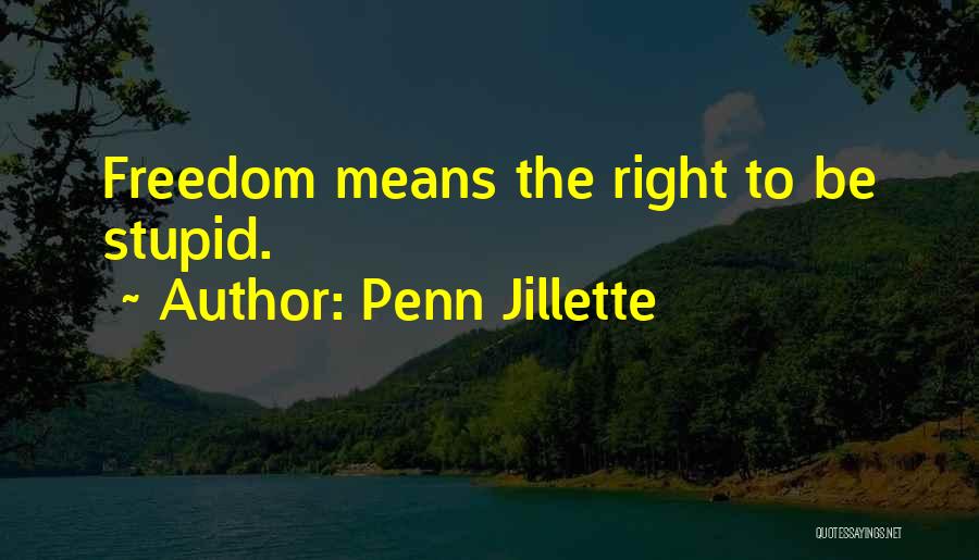 Penn Jillette Quotes: Freedom Means The Right To Be Stupid.