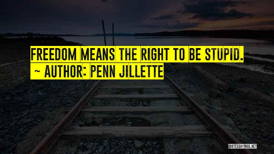 Penn Jillette Quotes: Freedom Means The Right To Be Stupid.