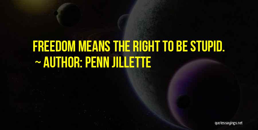 Penn Jillette Quotes: Freedom Means The Right To Be Stupid.