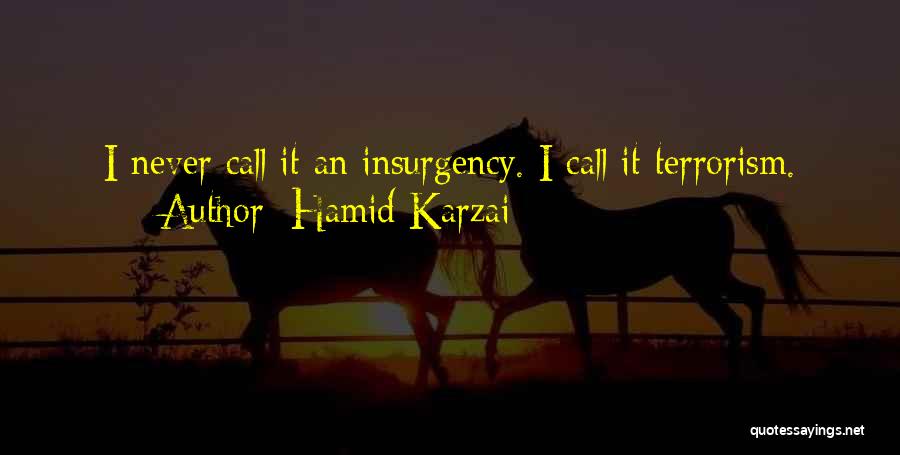Hamid Karzai Quotes: I Never Call It An Insurgency. I Call It Terrorism.