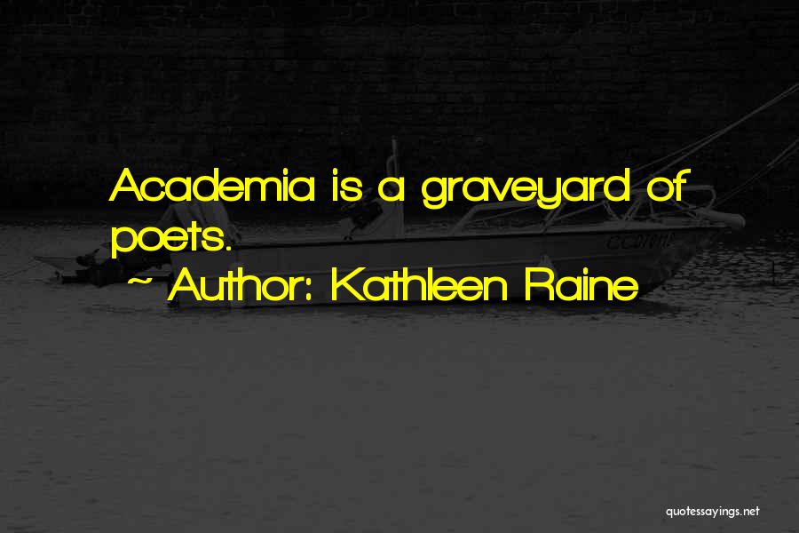 Kathleen Raine Quotes: Academia Is A Graveyard Of Poets.