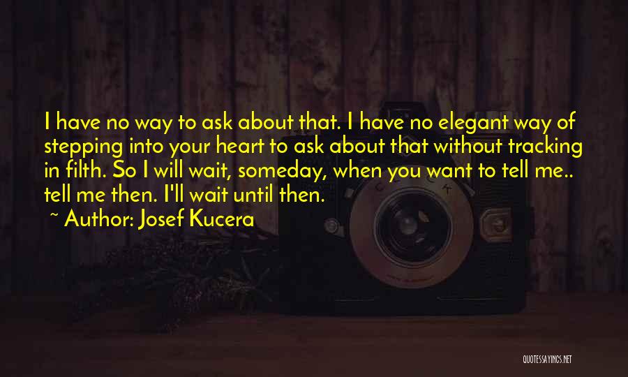 Josef Kucera Quotes: I Have No Way To Ask About That. I Have No Elegant Way Of Stepping Into Your Heart To Ask