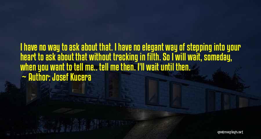 Josef Kucera Quotes: I Have No Way To Ask About That. I Have No Elegant Way Of Stepping Into Your Heart To Ask