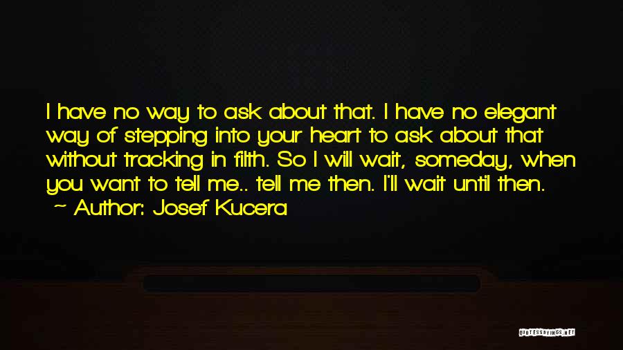 Josef Kucera Quotes: I Have No Way To Ask About That. I Have No Elegant Way Of Stepping Into Your Heart To Ask
