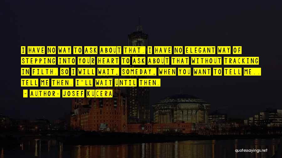 Josef Kucera Quotes: I Have No Way To Ask About That. I Have No Elegant Way Of Stepping Into Your Heart To Ask