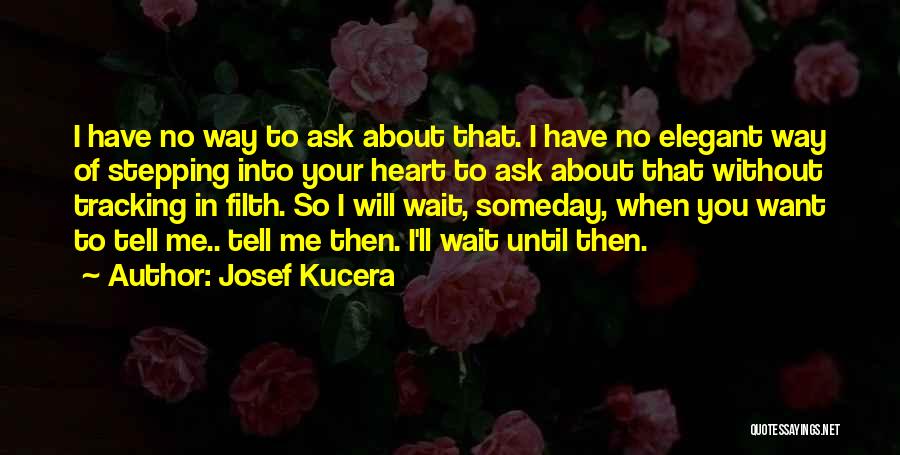 Josef Kucera Quotes: I Have No Way To Ask About That. I Have No Elegant Way Of Stepping Into Your Heart To Ask