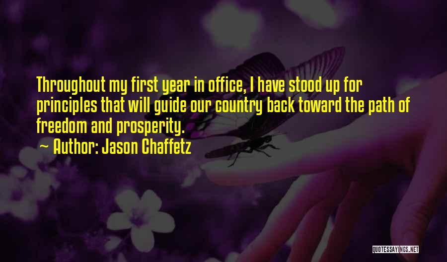 Jason Chaffetz Quotes: Throughout My First Year In Office, I Have Stood Up For Principles That Will Guide Our Country Back Toward The