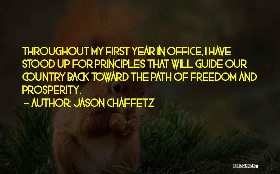 Jason Chaffetz Quotes: Throughout My First Year In Office, I Have Stood Up For Principles That Will Guide Our Country Back Toward The