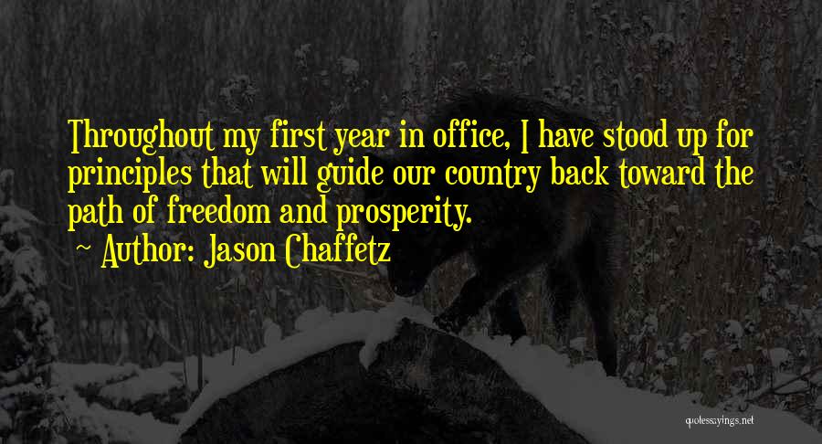 Jason Chaffetz Quotes: Throughout My First Year In Office, I Have Stood Up For Principles That Will Guide Our Country Back Toward The