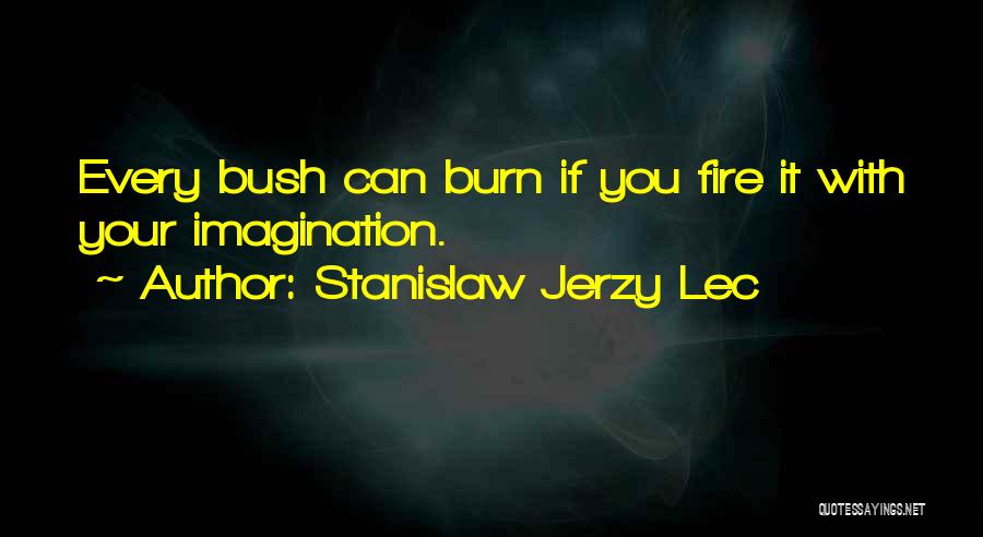 Stanislaw Jerzy Lec Quotes: Every Bush Can Burn If You Fire It With Your Imagination.