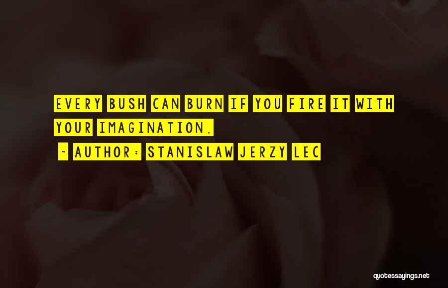 Stanislaw Jerzy Lec Quotes: Every Bush Can Burn If You Fire It With Your Imagination.