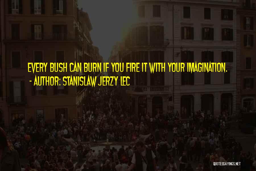 Stanislaw Jerzy Lec Quotes: Every Bush Can Burn If You Fire It With Your Imagination.