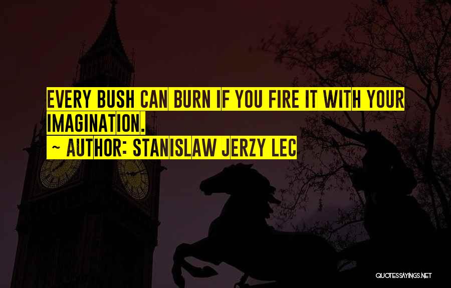Stanislaw Jerzy Lec Quotes: Every Bush Can Burn If You Fire It With Your Imagination.