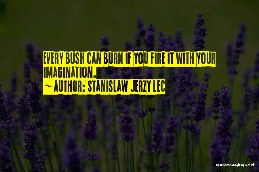 Stanislaw Jerzy Lec Quotes: Every Bush Can Burn If You Fire It With Your Imagination.