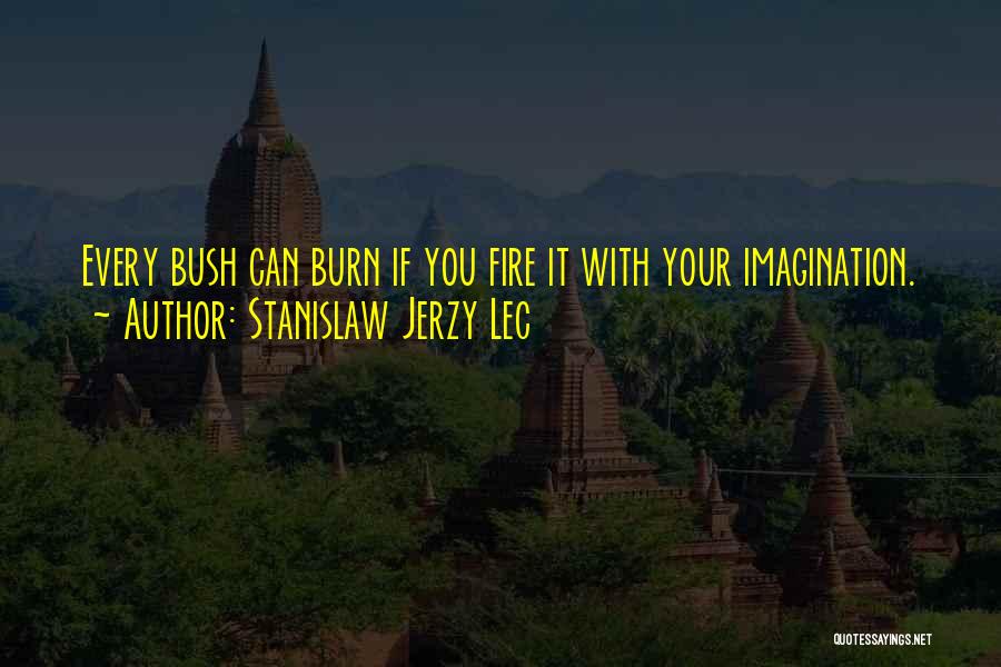 Stanislaw Jerzy Lec Quotes: Every Bush Can Burn If You Fire It With Your Imagination.