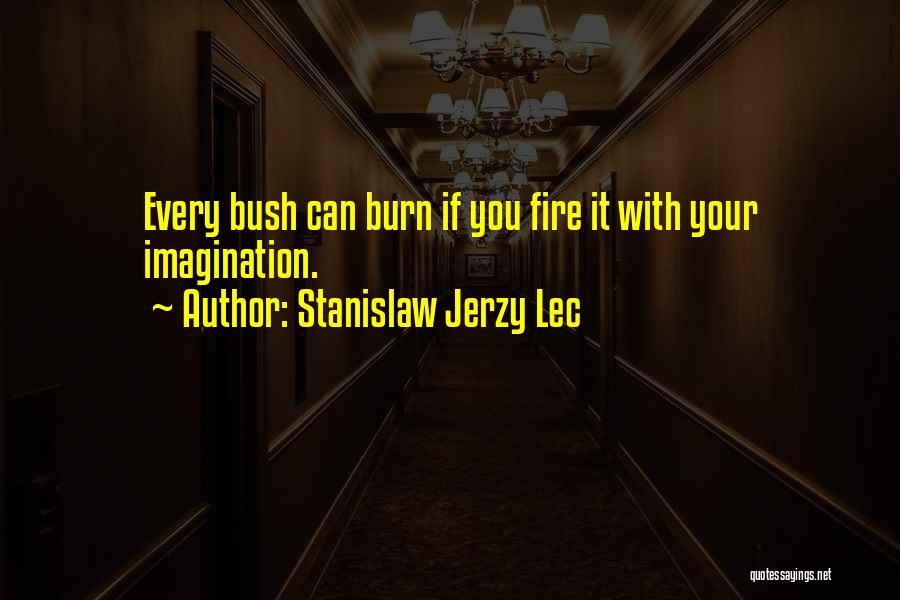 Stanislaw Jerzy Lec Quotes: Every Bush Can Burn If You Fire It With Your Imagination.