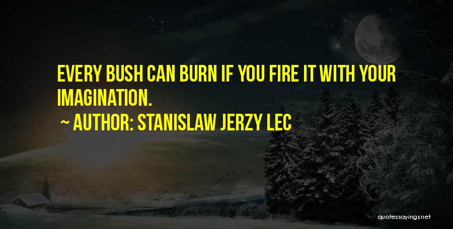 Stanislaw Jerzy Lec Quotes: Every Bush Can Burn If You Fire It With Your Imagination.