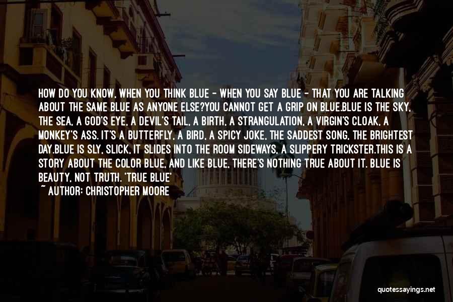 Christopher Moore Quotes: How Do You Know, When You Think Blue - When You Say Blue - That You Are Talking About The