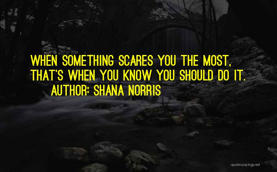 Shana Norris Quotes: When Something Scares You The Most, That's When You Know You Should Do It.