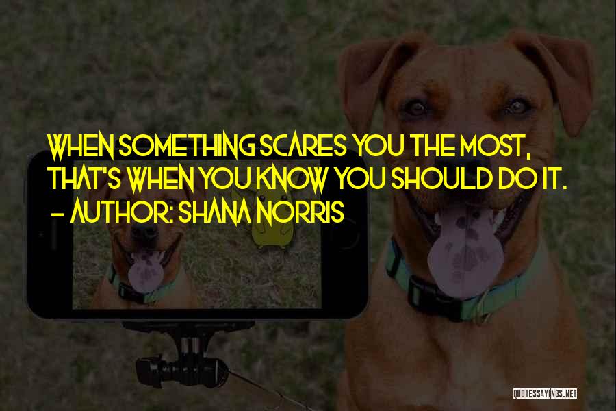 Shana Norris Quotes: When Something Scares You The Most, That's When You Know You Should Do It.