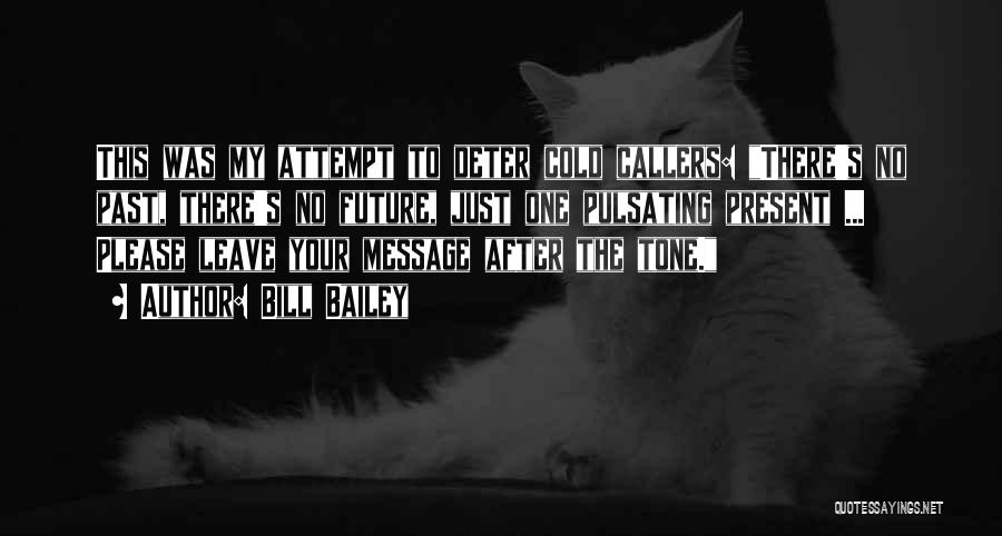 Bill Bailey Quotes: This Was My Attempt To Deter Cold Callers: There's No Past, There's No Future, Just One Pulsating Present ... Please