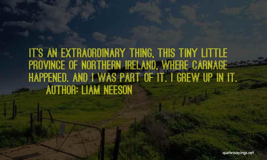 Liam Neeson Quotes: It's An Extraordinary Thing, This Tiny Little Province Of Northern Ireland, Where Carnage Happened. And I Was Part Of It.