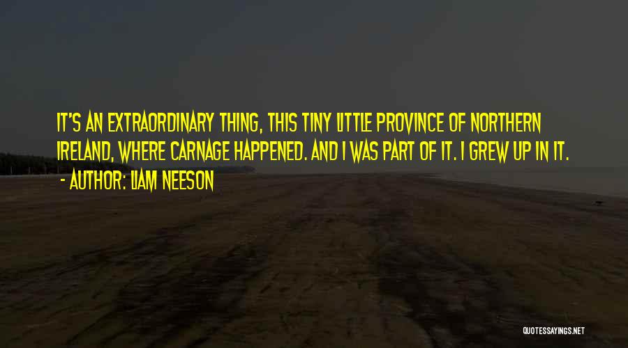 Liam Neeson Quotes: It's An Extraordinary Thing, This Tiny Little Province Of Northern Ireland, Where Carnage Happened. And I Was Part Of It.