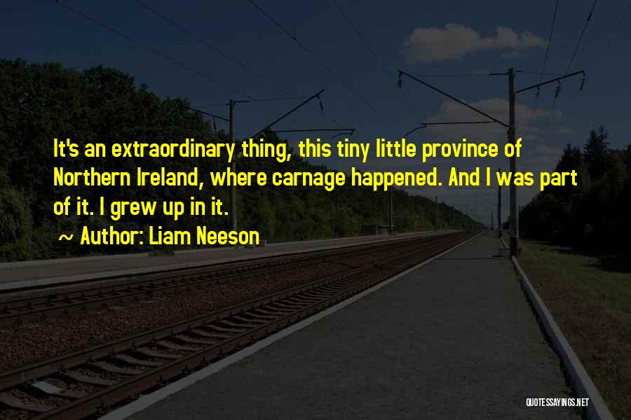 Liam Neeson Quotes: It's An Extraordinary Thing, This Tiny Little Province Of Northern Ireland, Where Carnage Happened. And I Was Part Of It.