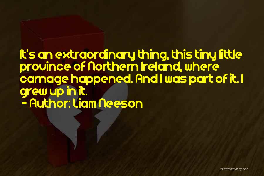 Liam Neeson Quotes: It's An Extraordinary Thing, This Tiny Little Province Of Northern Ireland, Where Carnage Happened. And I Was Part Of It.