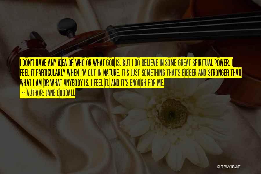 Jane Goodall Quotes: I Don't Have Any Idea Of Who Or What God Is. But I Do Believe In Some Great Spiritual Power.