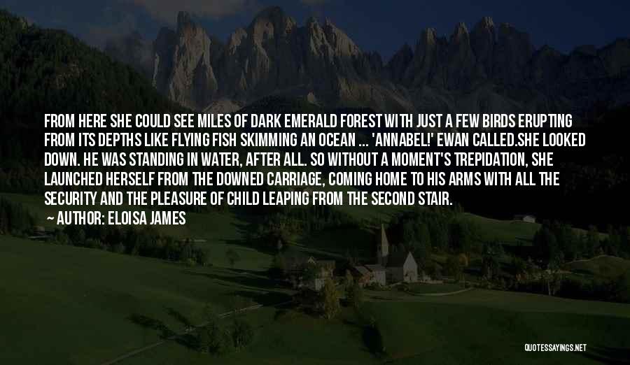 Eloisa James Quotes: From Here She Could See Miles Of Dark Emerald Forest With Just A Few Birds Erupting From Its Depths Like