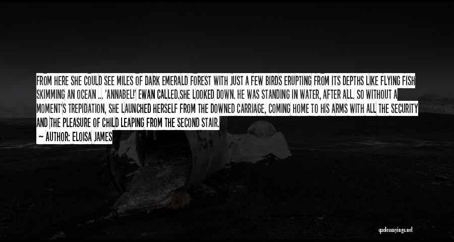 Eloisa James Quotes: From Here She Could See Miles Of Dark Emerald Forest With Just A Few Birds Erupting From Its Depths Like