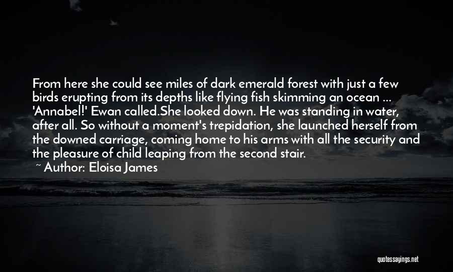 Eloisa James Quotes: From Here She Could See Miles Of Dark Emerald Forest With Just A Few Birds Erupting From Its Depths Like