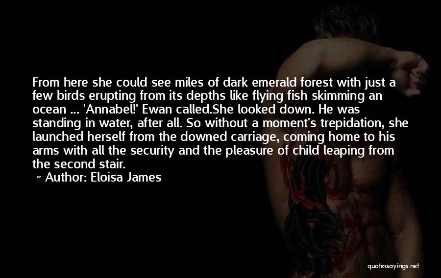 Eloisa James Quotes: From Here She Could See Miles Of Dark Emerald Forest With Just A Few Birds Erupting From Its Depths Like