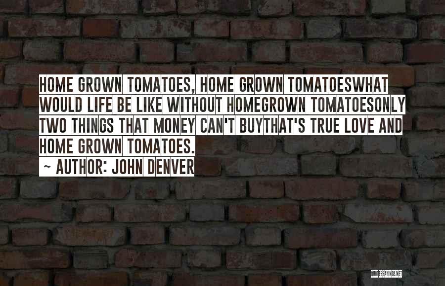 John Denver Quotes: Home Grown Tomatoes, Home Grown Tomatoeswhat Would Life Be Like Without Homegrown Tomatoesonly Two Things That Money Can't Buythat's True