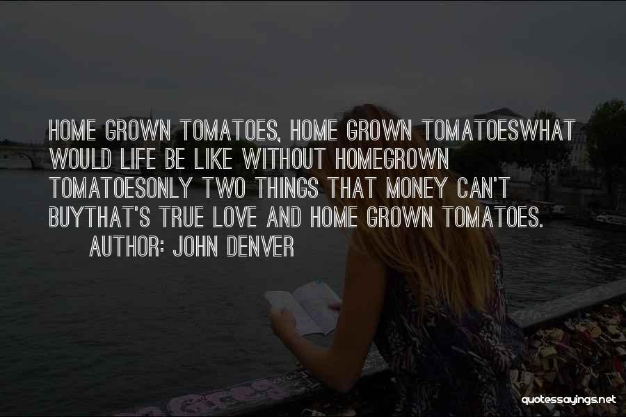 John Denver Quotes: Home Grown Tomatoes, Home Grown Tomatoeswhat Would Life Be Like Without Homegrown Tomatoesonly Two Things That Money Can't Buythat's True