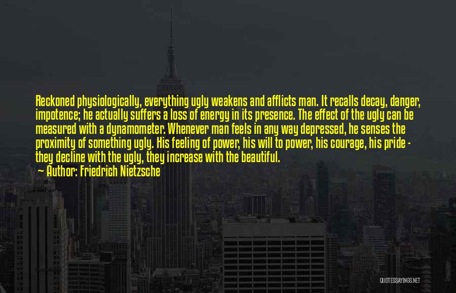 Friedrich Nietzsche Quotes: Reckoned Physiologically, Everything Ugly Weakens And Afflicts Man. It Recalls Decay, Danger, Impotence; He Actually Suffers A Loss Of Energy