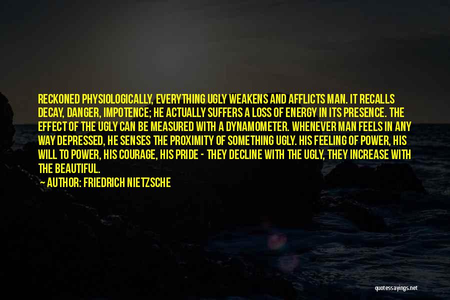 Friedrich Nietzsche Quotes: Reckoned Physiologically, Everything Ugly Weakens And Afflicts Man. It Recalls Decay, Danger, Impotence; He Actually Suffers A Loss Of Energy