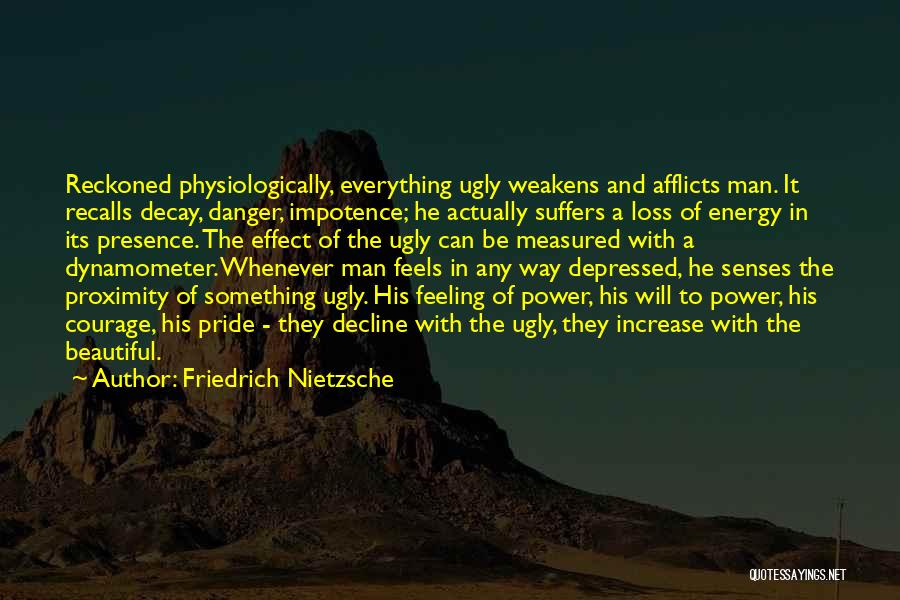 Friedrich Nietzsche Quotes: Reckoned Physiologically, Everything Ugly Weakens And Afflicts Man. It Recalls Decay, Danger, Impotence; He Actually Suffers A Loss Of Energy