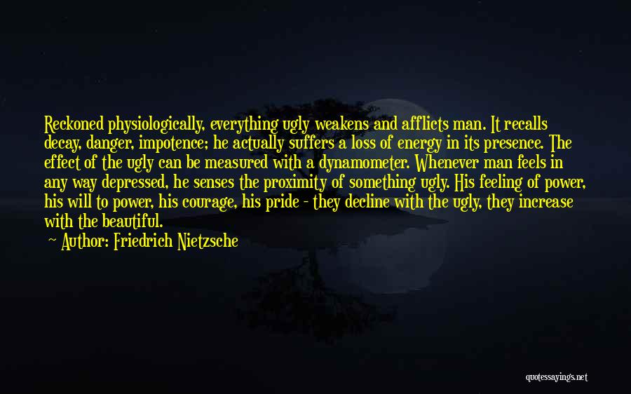 Friedrich Nietzsche Quotes: Reckoned Physiologically, Everything Ugly Weakens And Afflicts Man. It Recalls Decay, Danger, Impotence; He Actually Suffers A Loss Of Energy