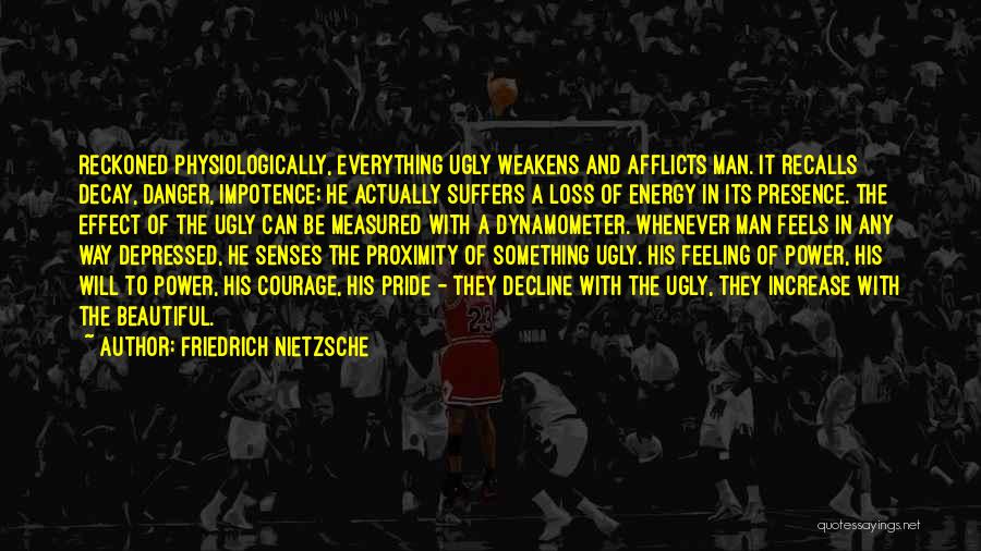 Friedrich Nietzsche Quotes: Reckoned Physiologically, Everything Ugly Weakens And Afflicts Man. It Recalls Decay, Danger, Impotence; He Actually Suffers A Loss Of Energy