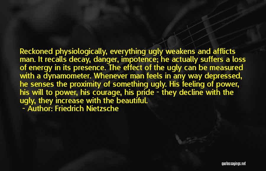 Friedrich Nietzsche Quotes: Reckoned Physiologically, Everything Ugly Weakens And Afflicts Man. It Recalls Decay, Danger, Impotence; He Actually Suffers A Loss Of Energy