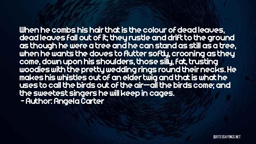 Angela Carter Quotes: When He Combs His Hair That Is The Colour Of Dead Leaves, Dead Leaves Fall Out Of It; They Rustle