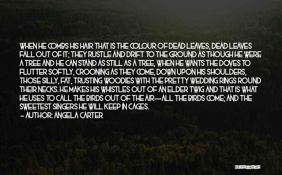 Angela Carter Quotes: When He Combs His Hair That Is The Colour Of Dead Leaves, Dead Leaves Fall Out Of It; They Rustle